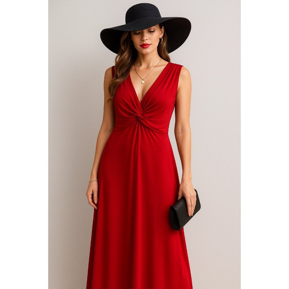 Paper Doll XL Sleeveless Knot Front Dress Polyester Spandex